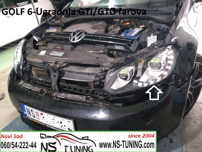 golf 6 2010 ugradnja gti gtd led xenon farova novi sad auto servis ns tuning